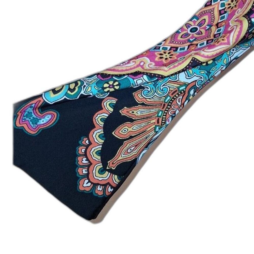 White Mark Couture Collection Vibrant Pink Paisley Medallion Dress Women’s Sz M - Picture 7 of 7